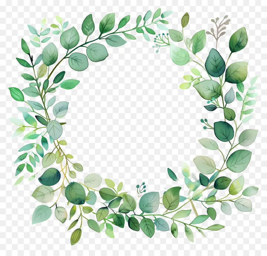 Couronne D'eucalyptus，Couronne Florale PNG