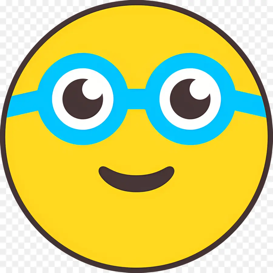 Emoji Nerd，Emoji Jaune Avec Des Lunettes PNG