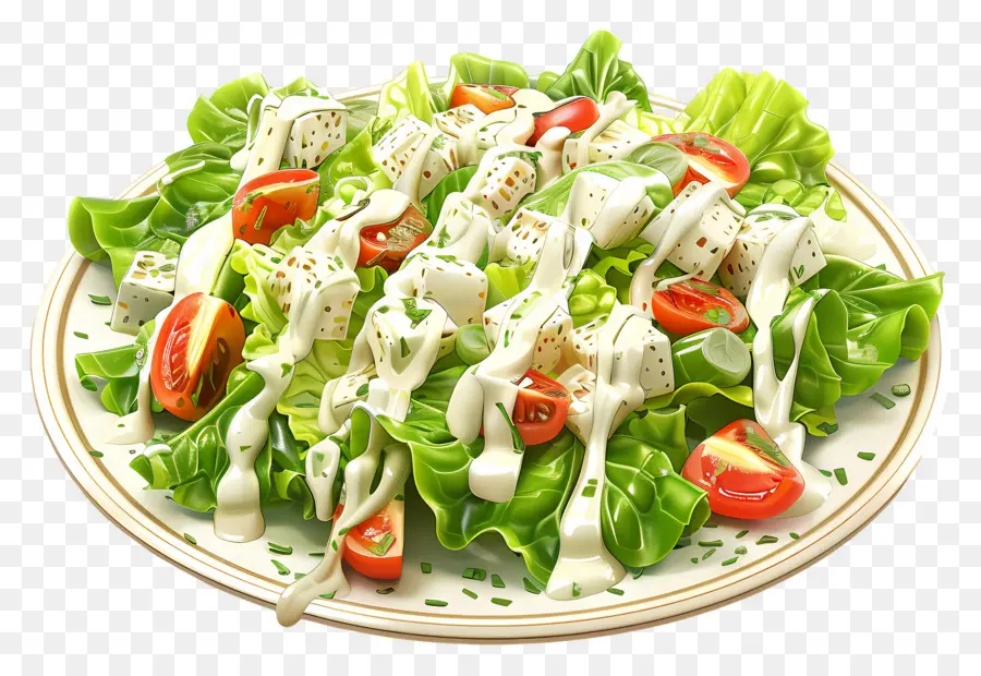 Salade César，Salade Avec Vinaigrette PNG