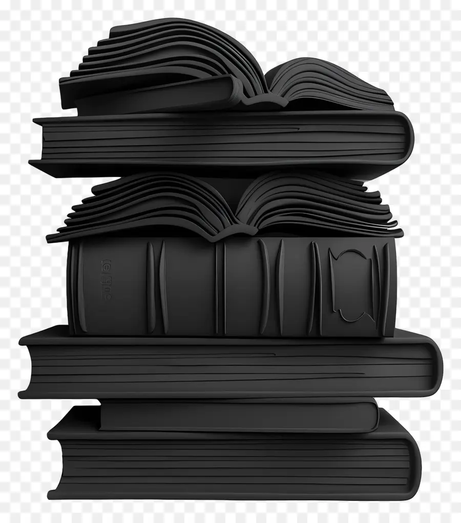 Livres Noir，Pile De Livres Noirs PNG