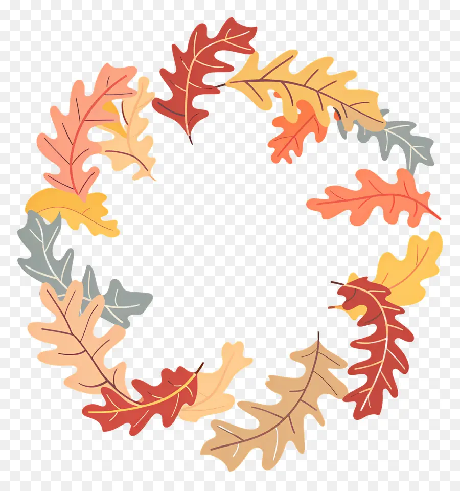 Couronne D'automne，Feuilles Colorées PNG