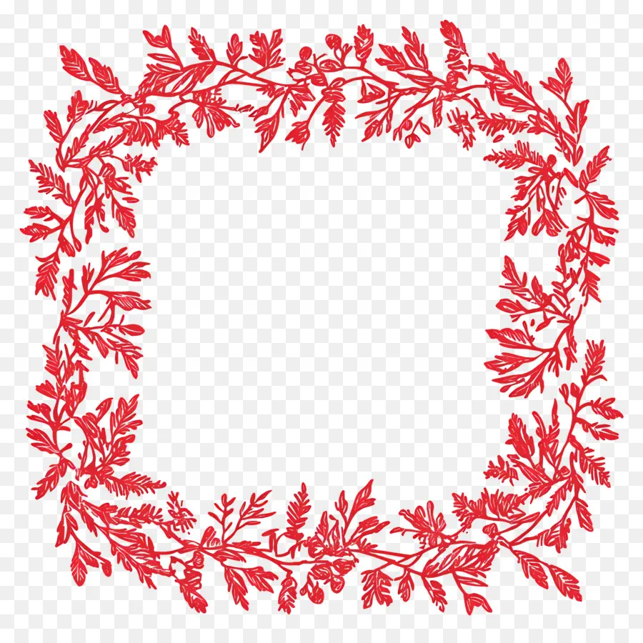 Cadre De Noël Rouge，Cadre Floral Rouge PNG