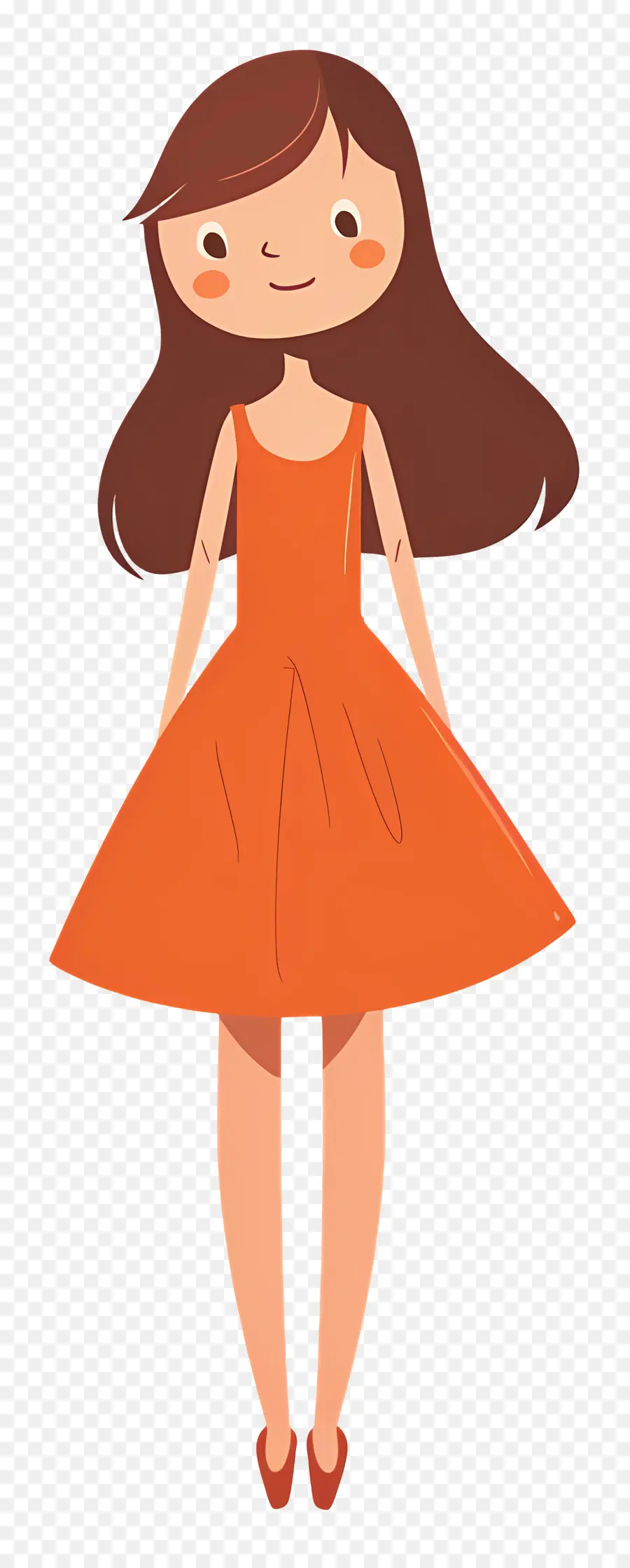 Belle Femme，Fille En Robe Orange PNG