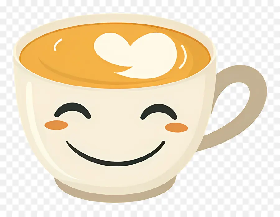 Café Kawaii，Tasse à Café Souriante PNG