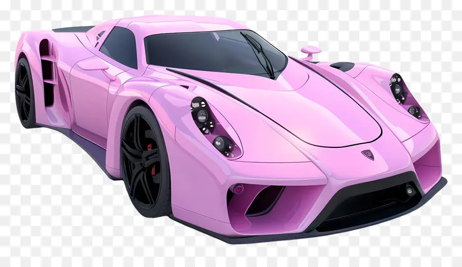 Voiture 3d，Voiture De Sport Rose PNG