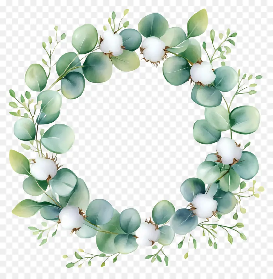 Couronne D'eucalyptus，Couronne Florale PNG