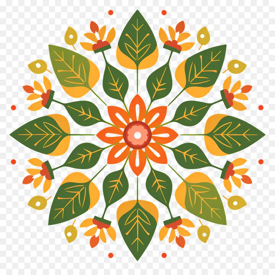 Pookalam，Mandalas Floraux PNG