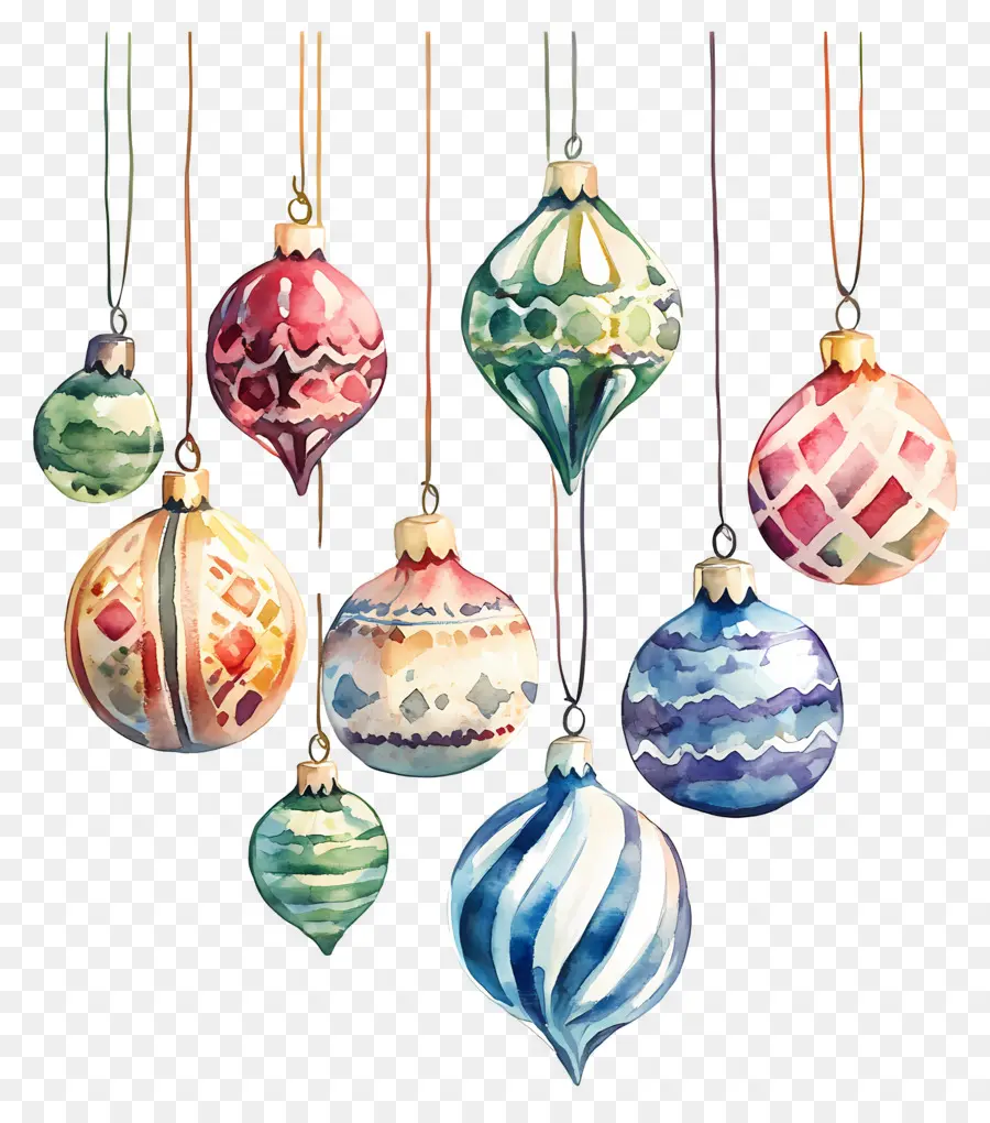 Boules De Noël Suspendues，Décorations De Noël PNG