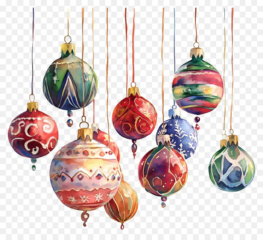 Boules De Noël Suspendues，Décorations De Noël PNG