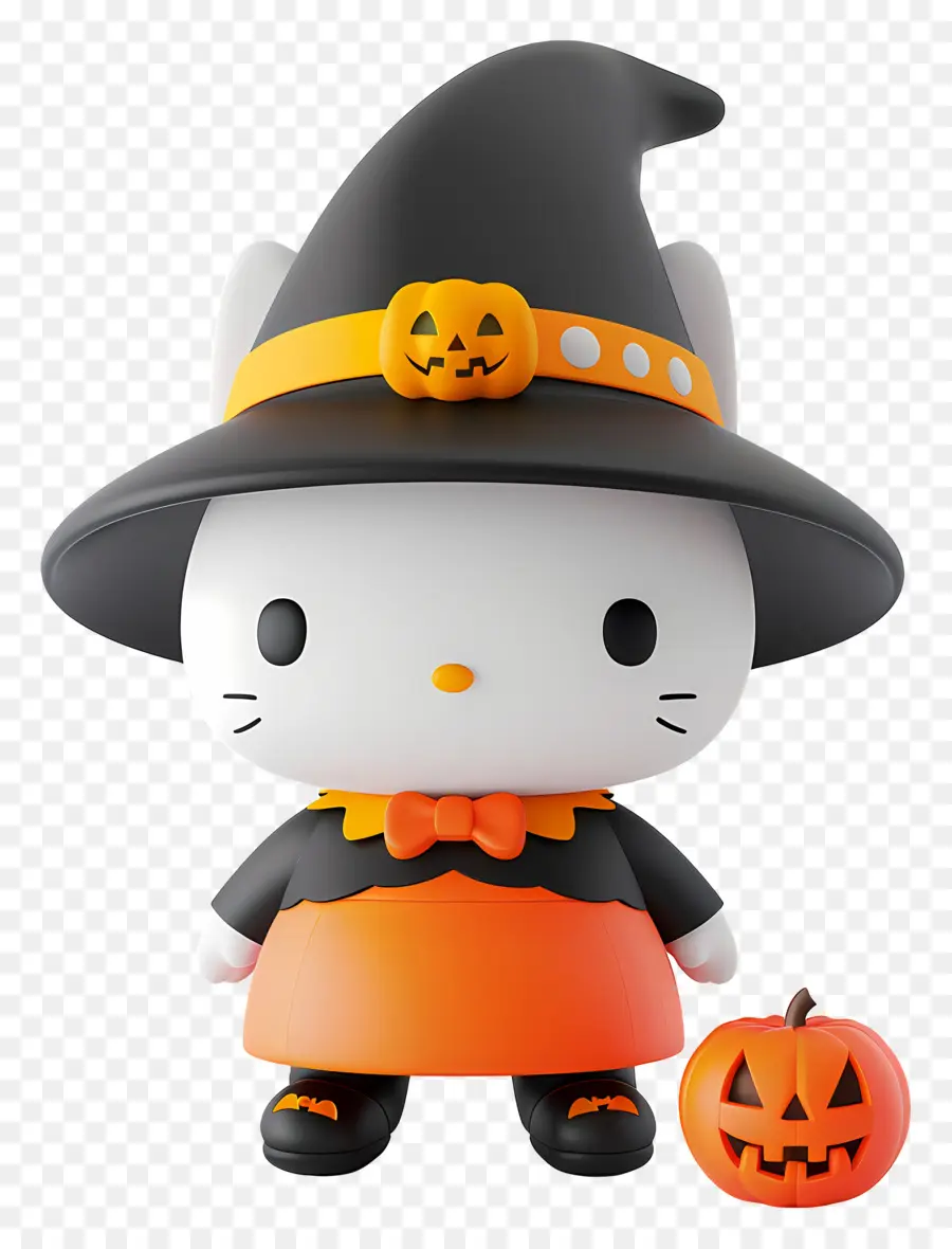 Bonjour Kitty Halloween，Chat Sorcière PNG