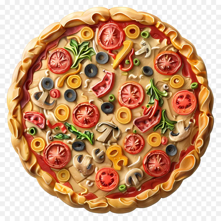 Pizza Vue De Dessus，Pizza PNG