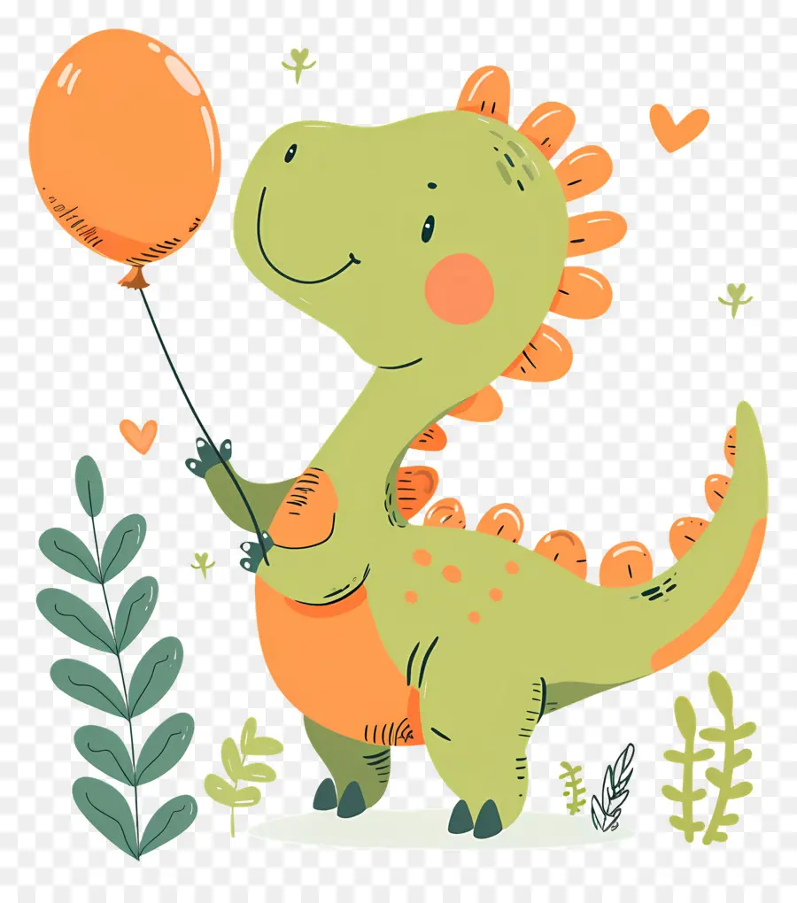 Dinosaure De Dessin Animé，Dinosaure Orange PNG