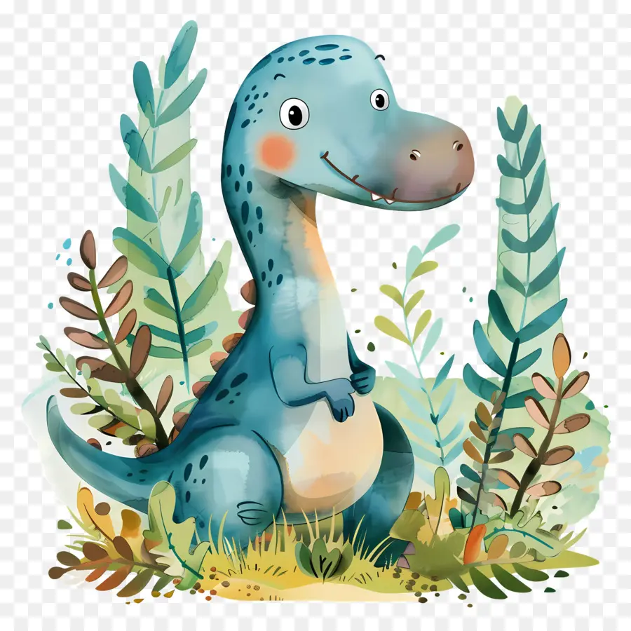 Dinosaure De Dessin Animé，Dinosaure Bleu PNG