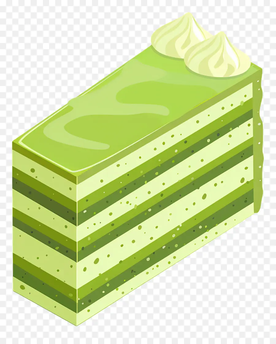 Gâteau Matcha，Tranche De Gâteau Vert PNG