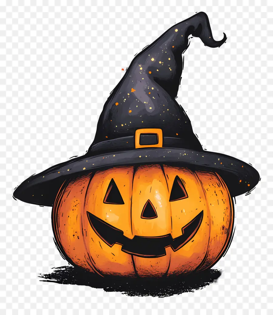 Chapeau D'halloween，Sorcière Citrouille PNG