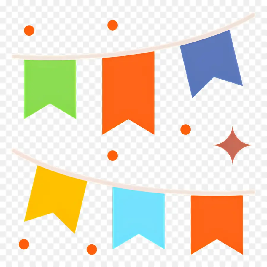 Drapeau D'anniversaire，Drapeaux Colorés PNG