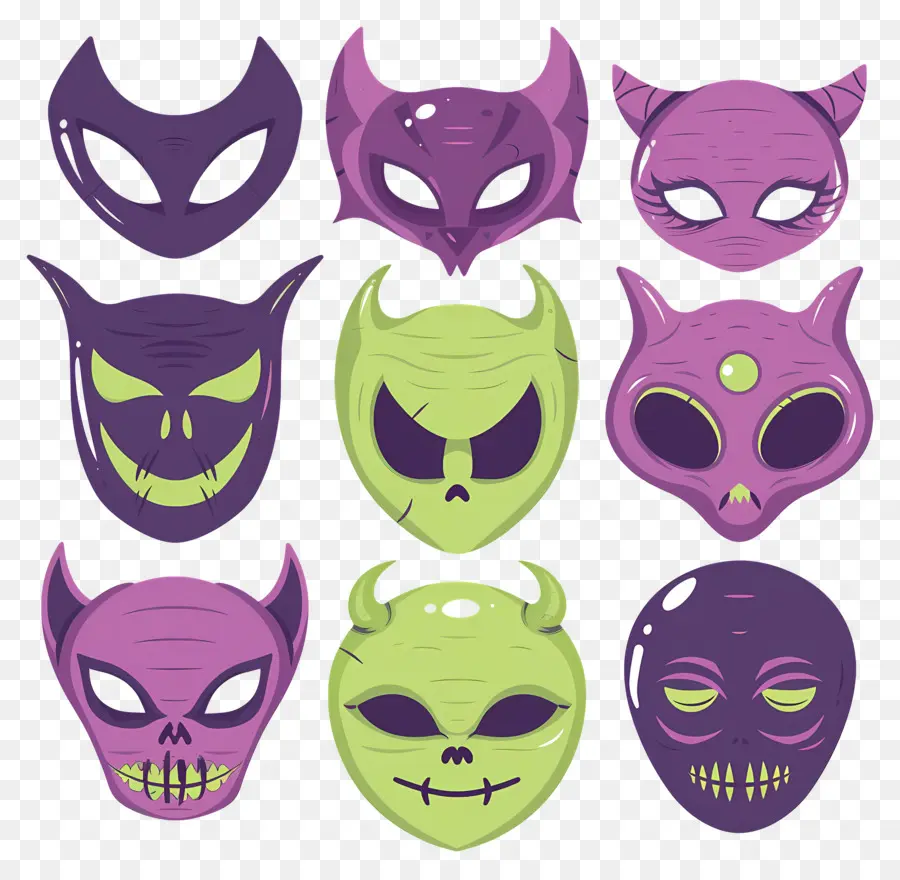 Personnages D'halloween，Masques De Crâne PNG