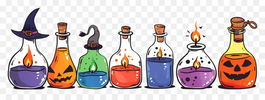 Frontière D'halloween，Potions D'halloween PNG