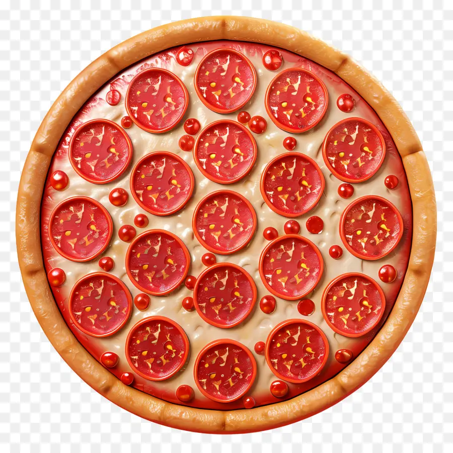 Pizza Vue De Dessus，Pizza Au Pepperoni PNG