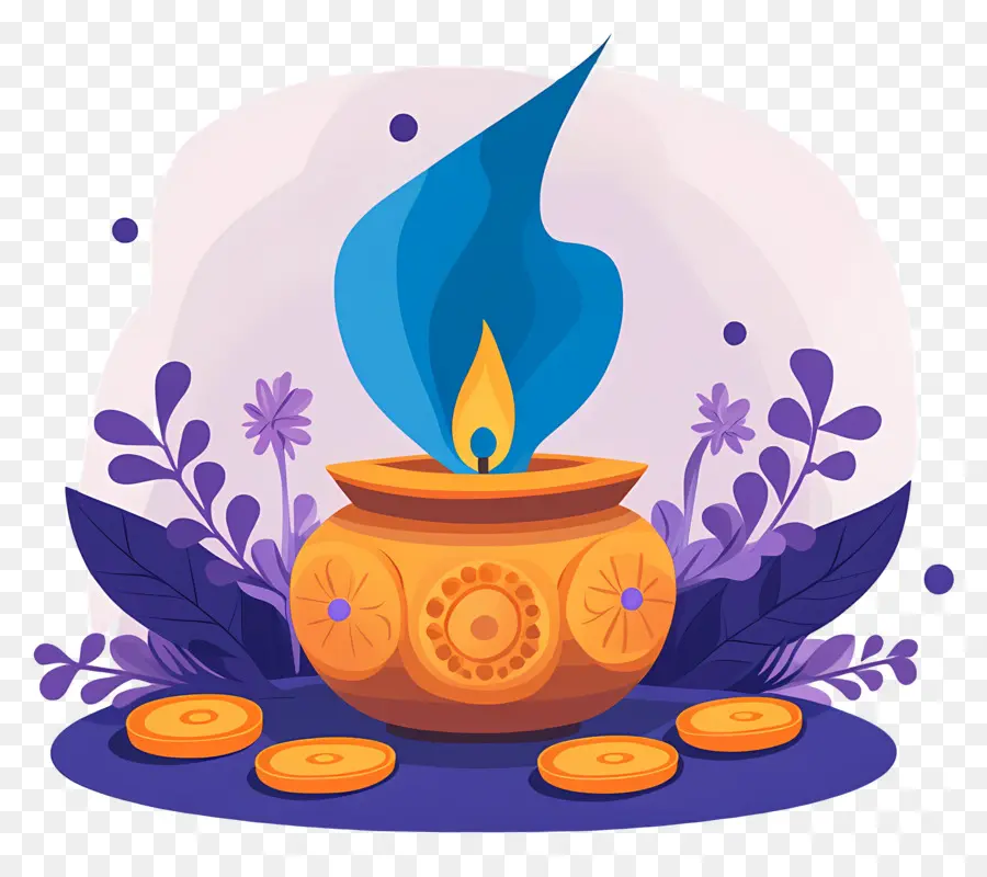 Akshaya Tritiya，Pot Avec Flamme Bleue PNG