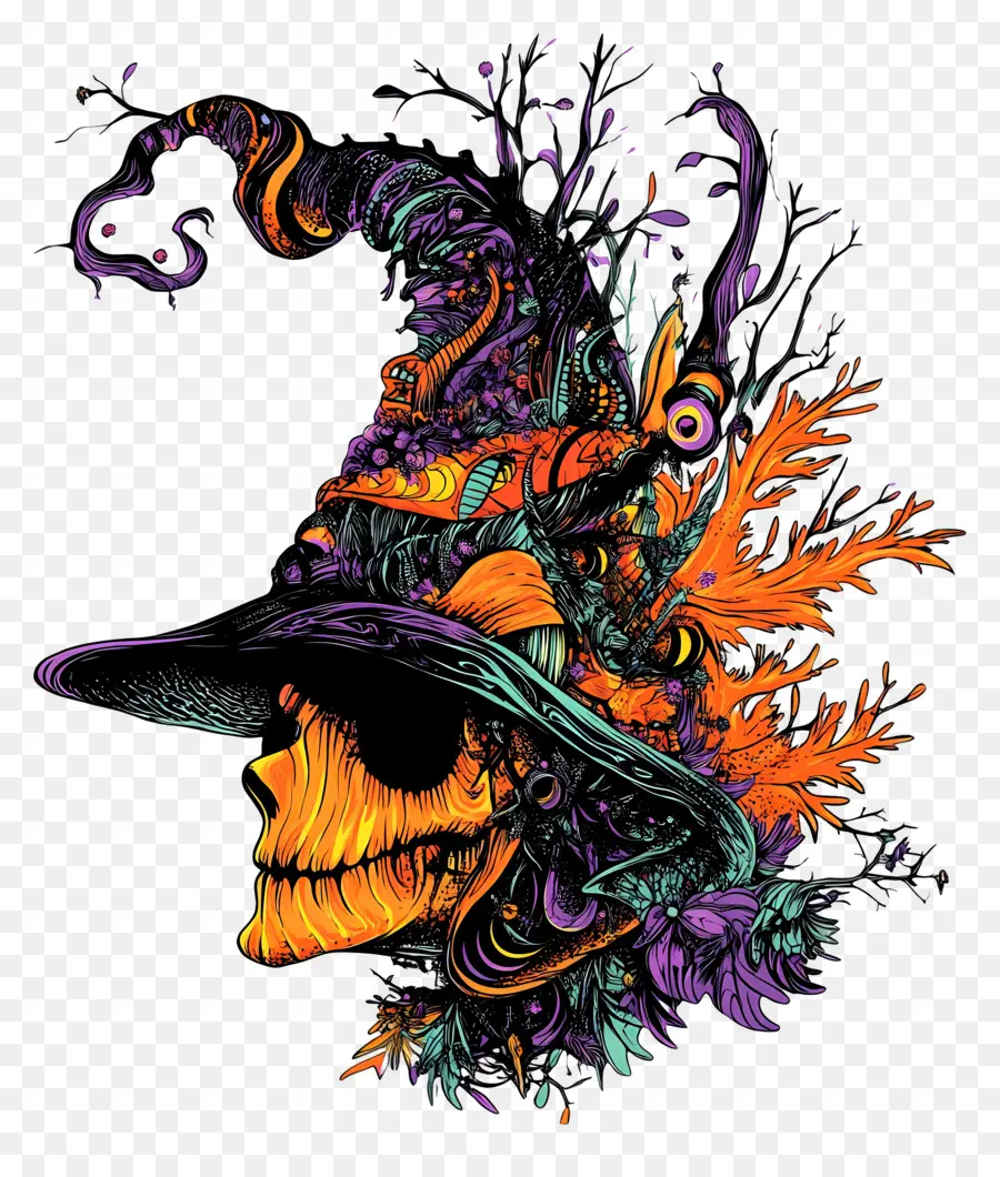 Chapeau D'halloween，Chapeau De Sorcière Coloré PNG