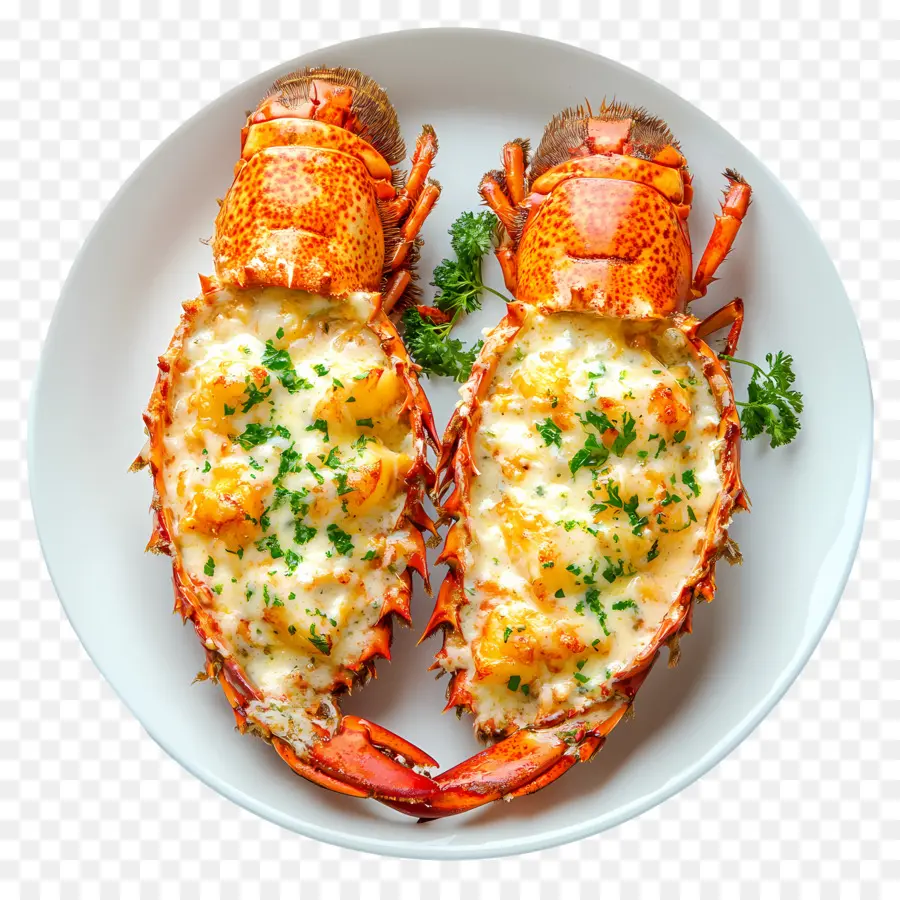 Homard Thermidor，Moitiés De Homard Farcies PNG