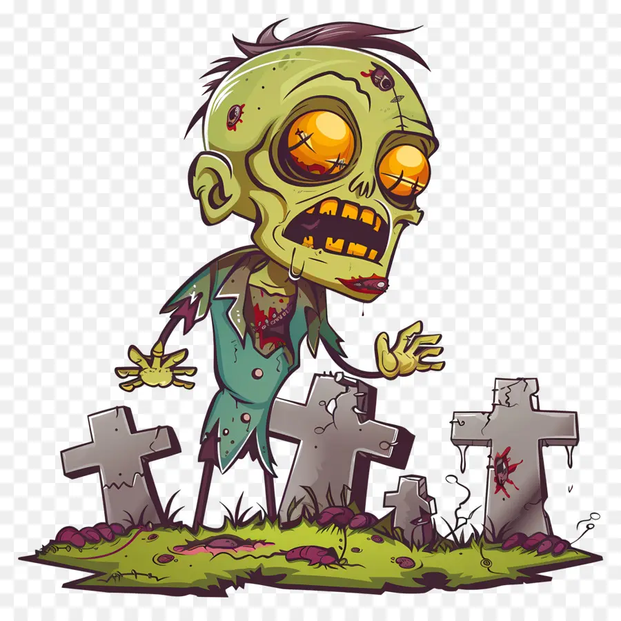 Zombi D'halloween，Zombie Dans Le Cimetière PNG