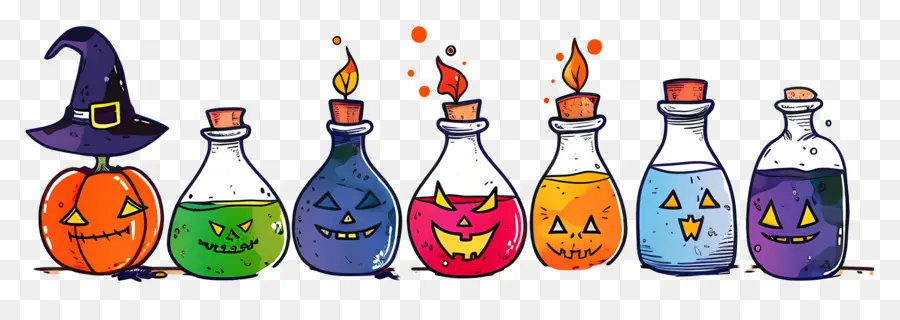 Frontière D'halloween，Potions D'halloween PNG