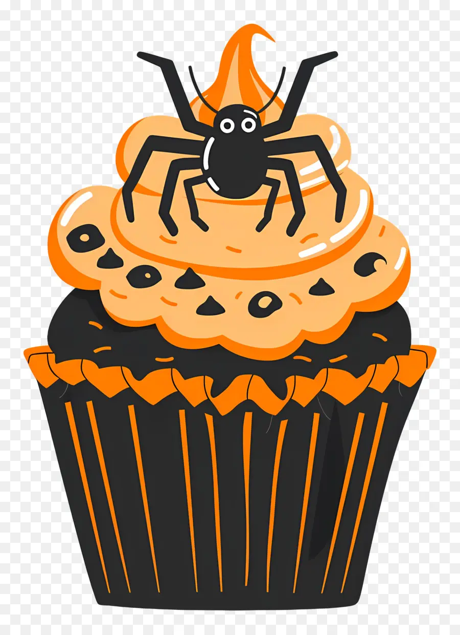 Petit Gâteau D'halloween，Cupcake Araignée PNG