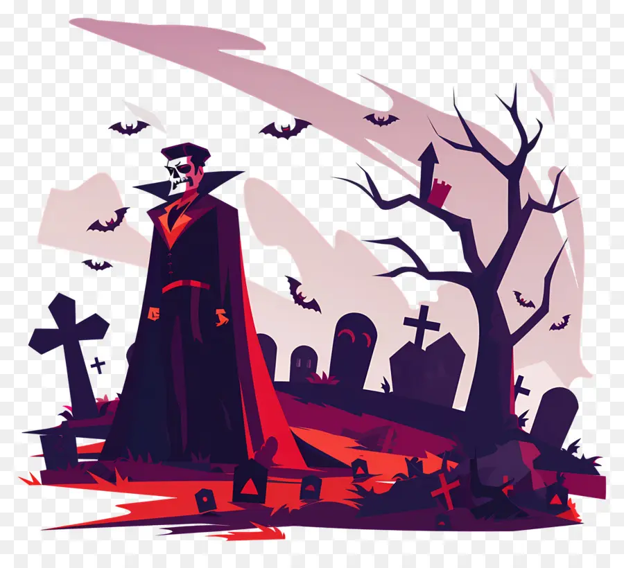 Vampire D'halloween，Vampire Dans Le Cimetière PNG