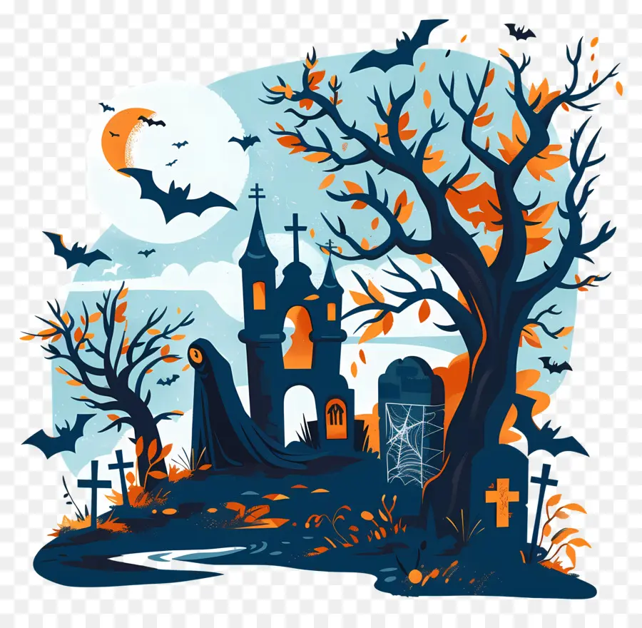 Vampire D'halloween，Cimetière PNG