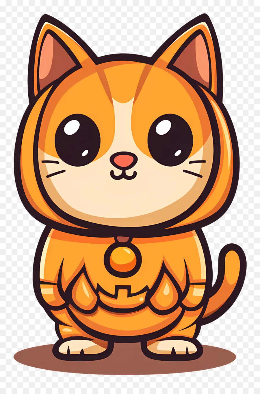 Chat Halloween，Chat Orange En Costume PNG