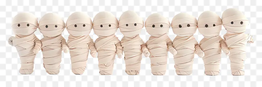 Frontière D'halloween，Momies Mignonnes PNG