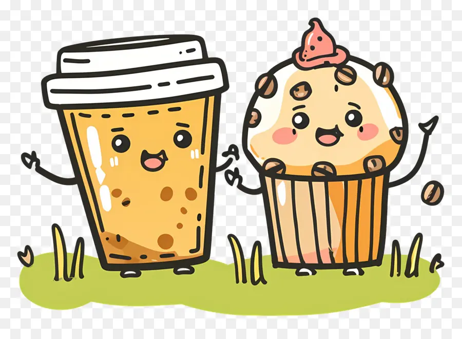 Café Kawaii，Café Et Muffin PNG