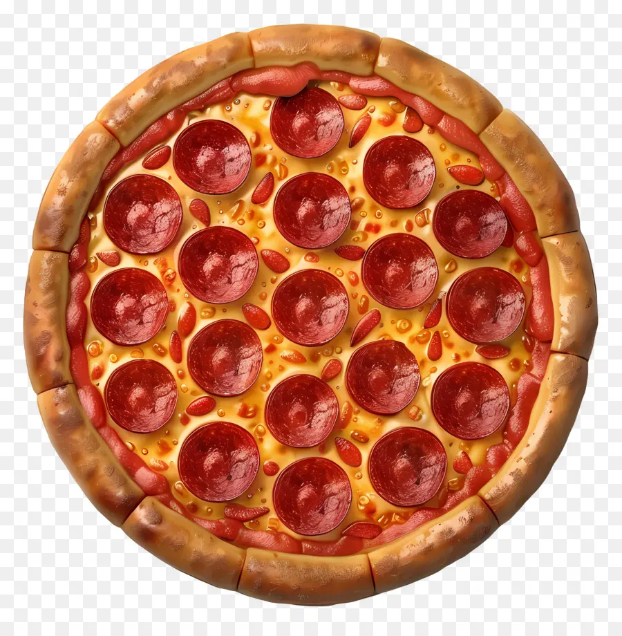 Pizza Vue De Dessus，Pizza Au Pepperoni PNG