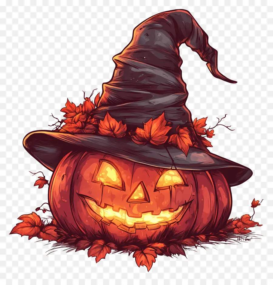 Chapeau D'halloween，Citrouille D'halloween PNG