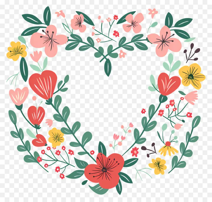 Fleurs De Coeur，Coeur Fleuri PNG