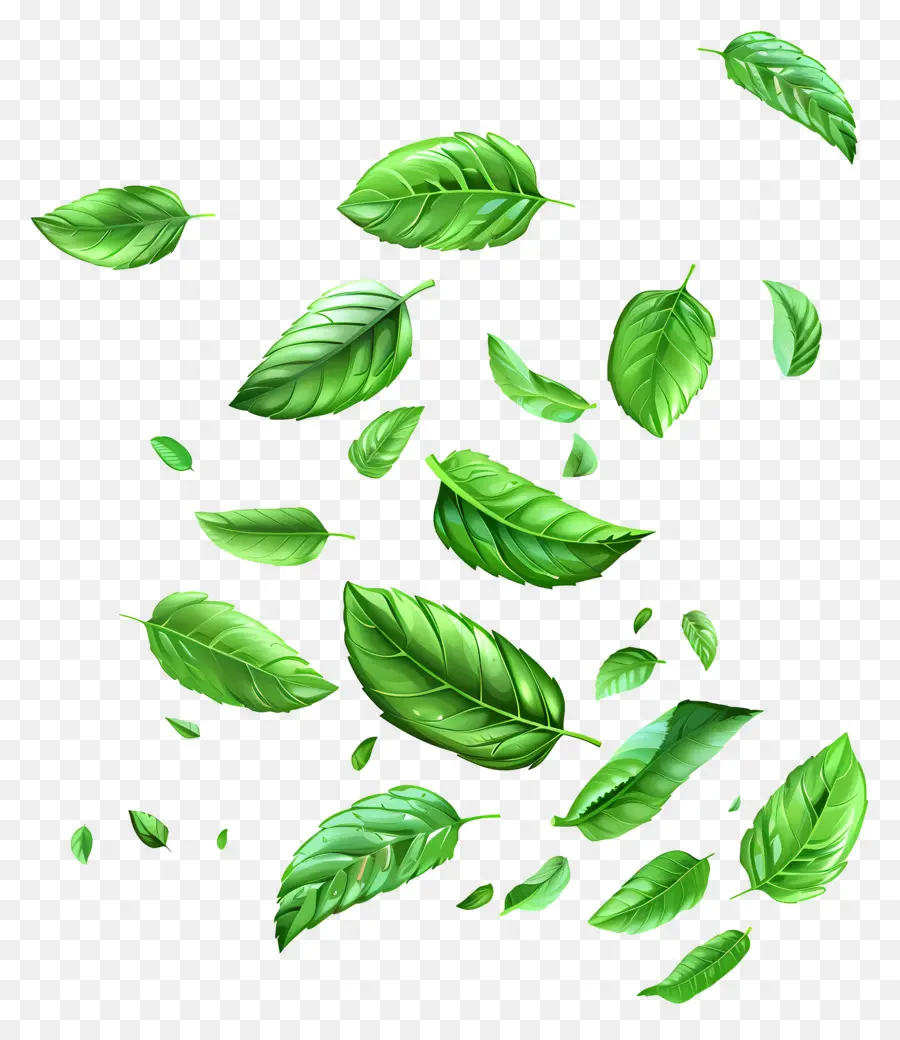 Feuilles Qui Tombent，Feuilles De Menthe PNG