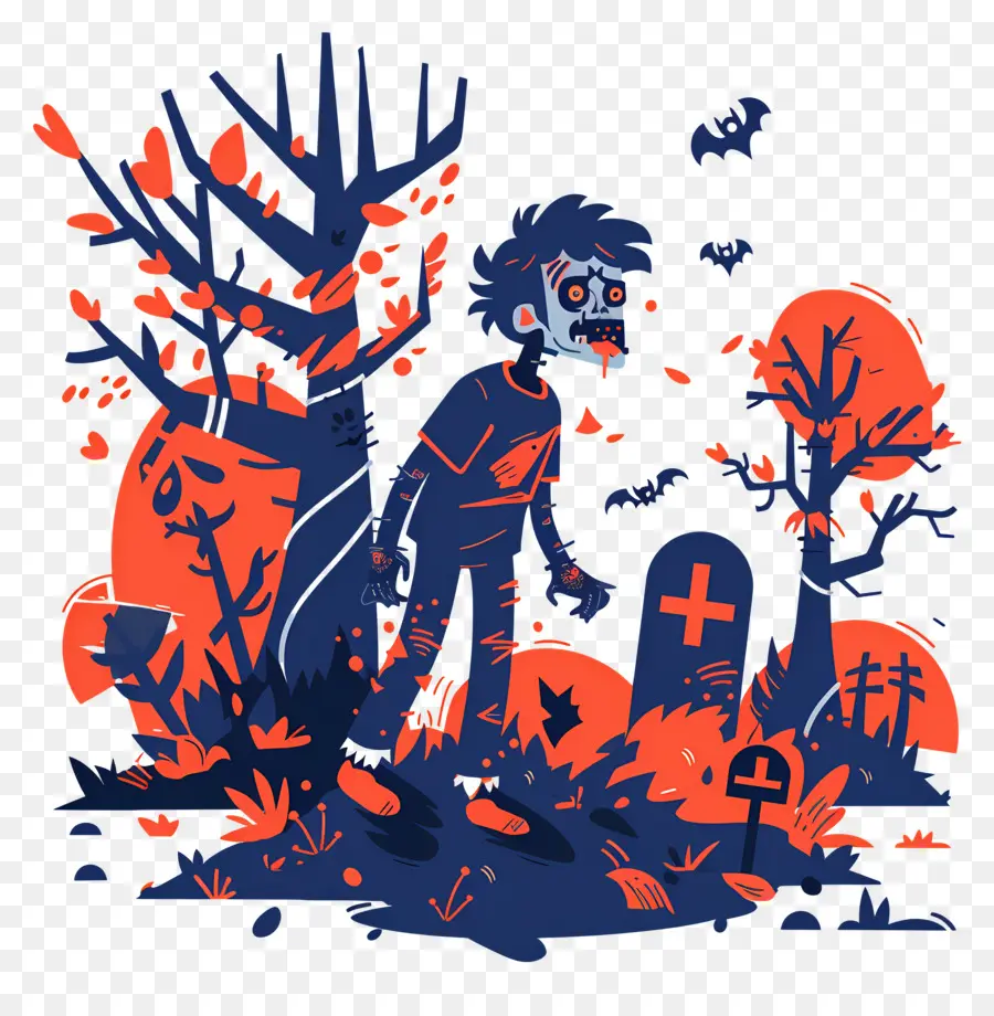 Zombi D'halloween，Zombie Dans Le Cimetière PNG