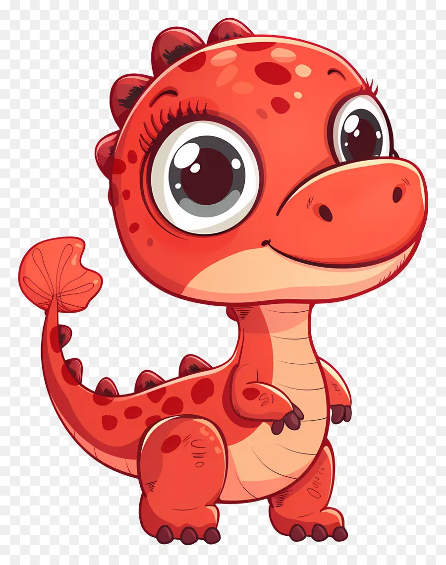 Dinosaure De Dessin Animé，Dinosaure Rouge PNG