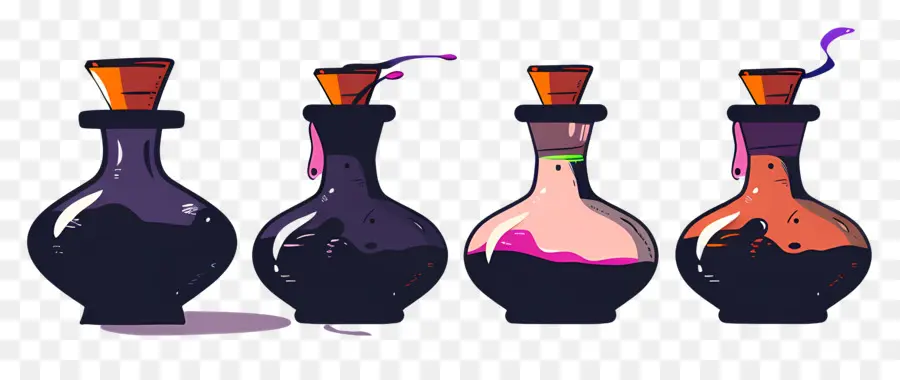 Frontière D'halloween，Bouteilles De Potions PNG