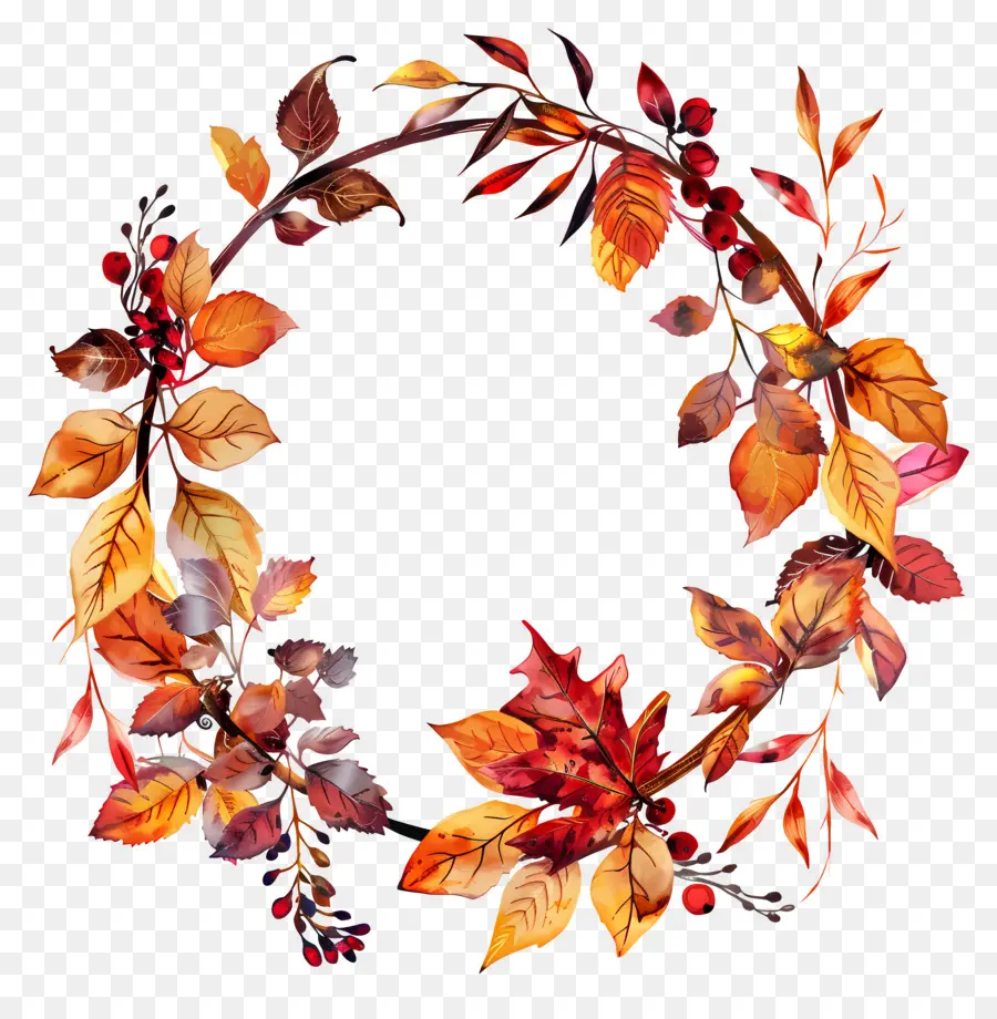 Couronne D'automne，Feuilles D'automne PNG