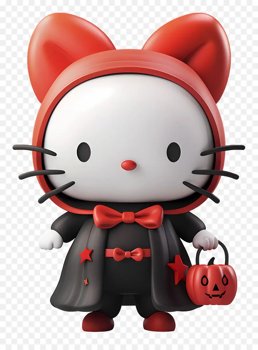 Bonjour Kitty Halloween，Chat De Dessin Animé En Costume D'halloween PNG