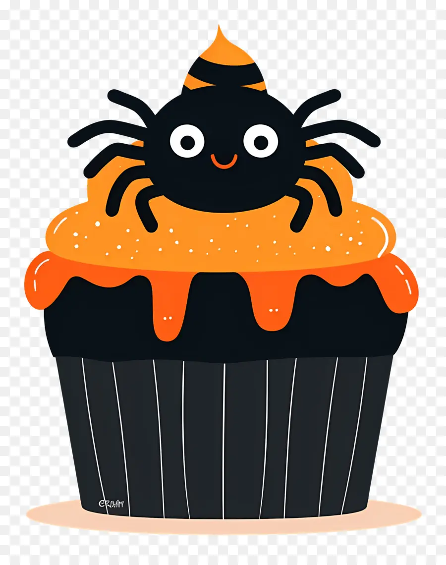 Petit Gâteau D'halloween，Cupcake Araignée PNG