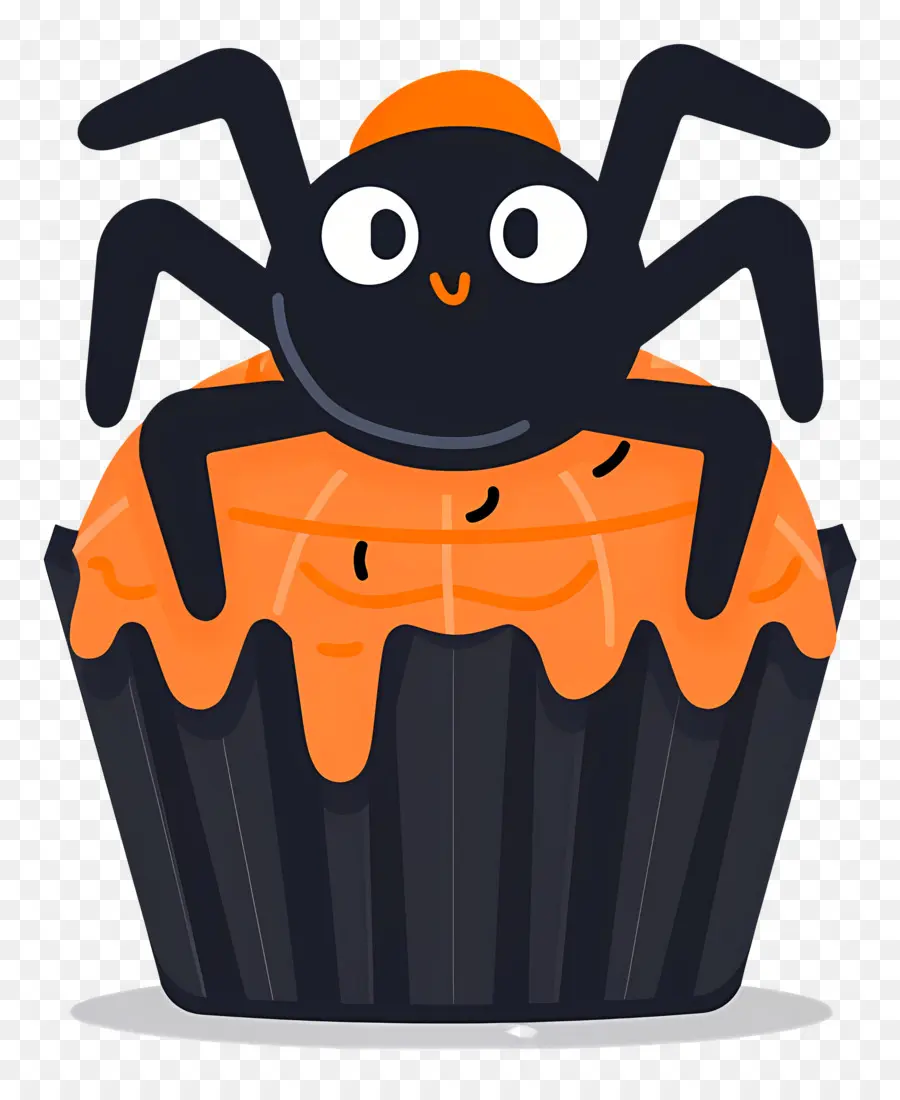 Petit Gâteau D'halloween，Cupcake Araignée PNG