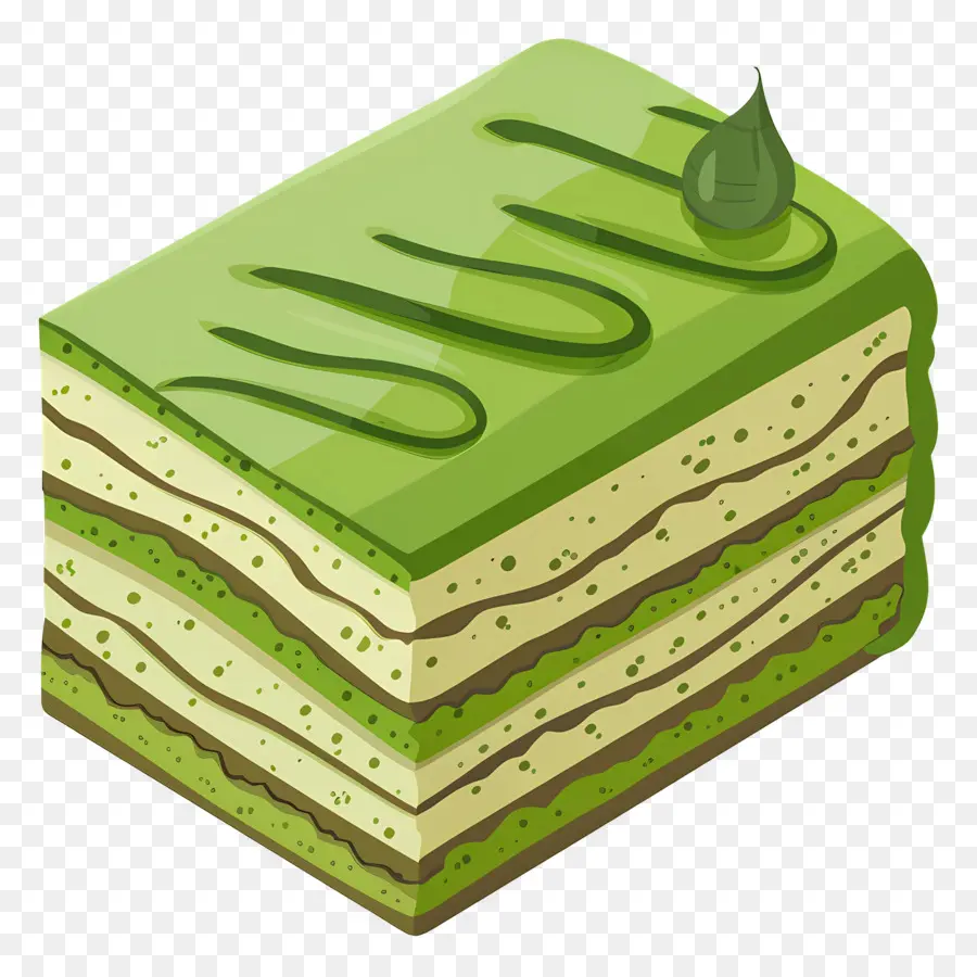 Gâteau Matcha，Tranche De Gâteau Vert PNG