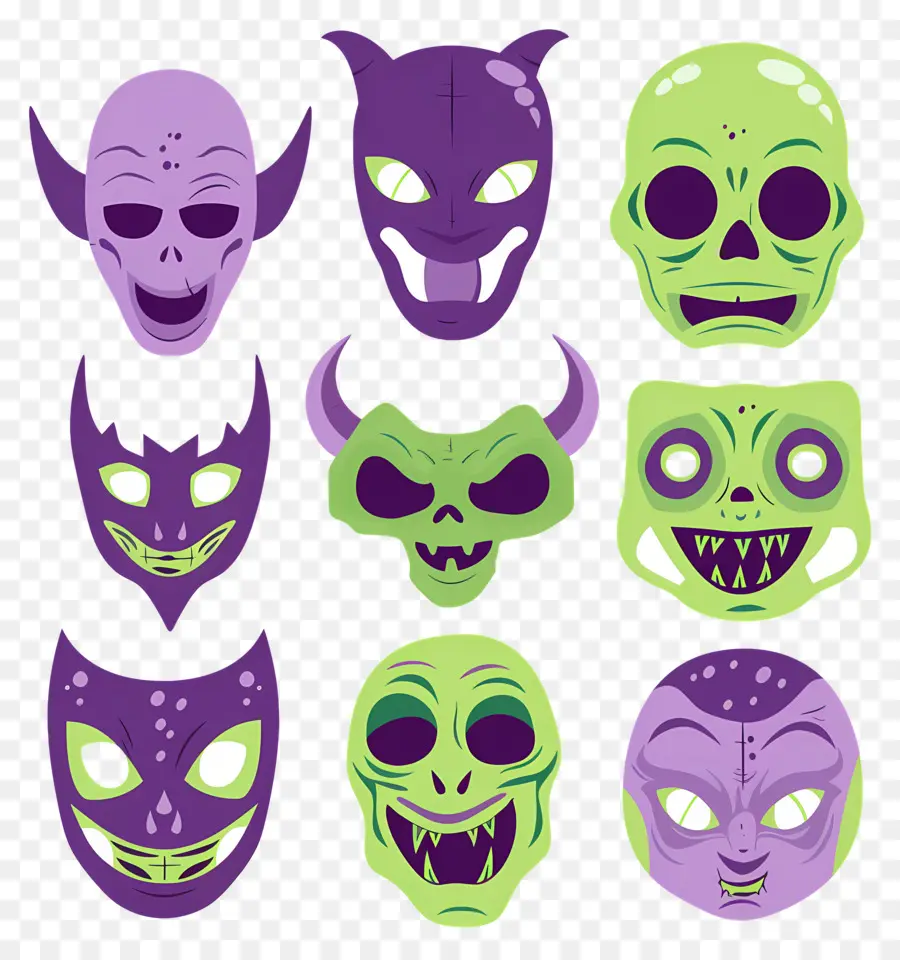 Personnages D'halloween，Masques De Crâne PNG