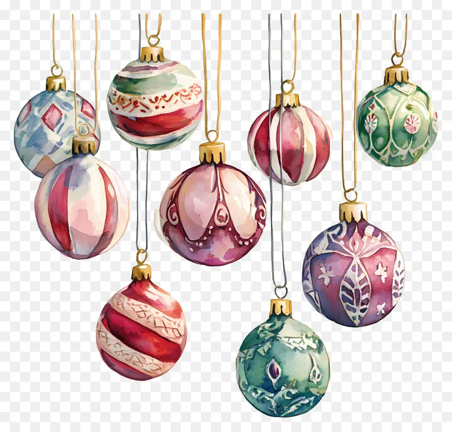 Boules De Noël Suspendues，Décorations De Noël PNG