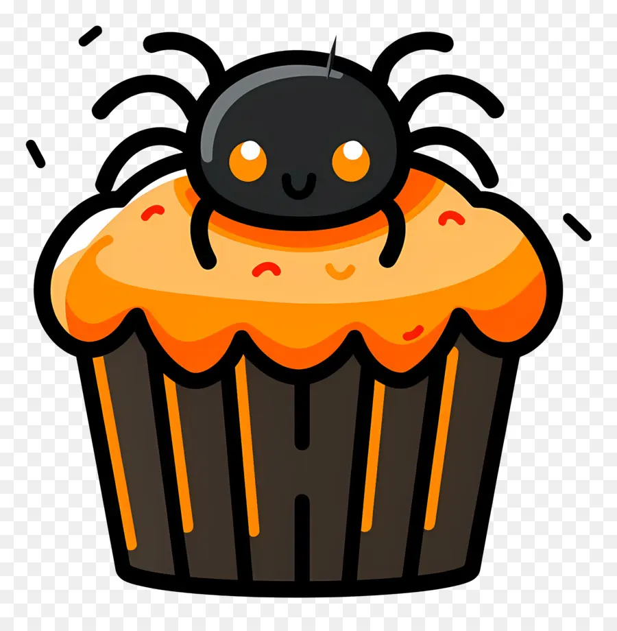 Petit Gâteau D'halloween，Cupcake Araignée PNG