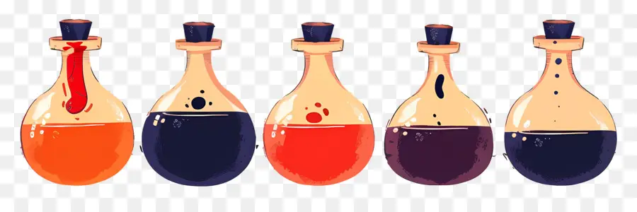 Frontière D'halloween，Potions Colorées PNG